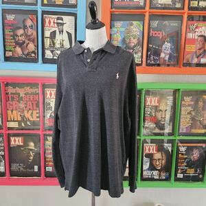 Polo Ralph Lauren 2xl dark gray long sleeve polo shirt